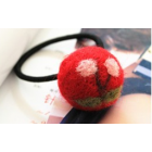 RubeyLiza Felted Hair Tie - Red Cherry Image